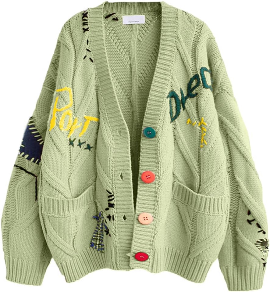 Women's Cable Knit Long Sleeve Open Front Cardigan Sweater Coat
