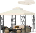 10x10 Canopy Replacement Top Double Tiered Gazebo Cover - Durable