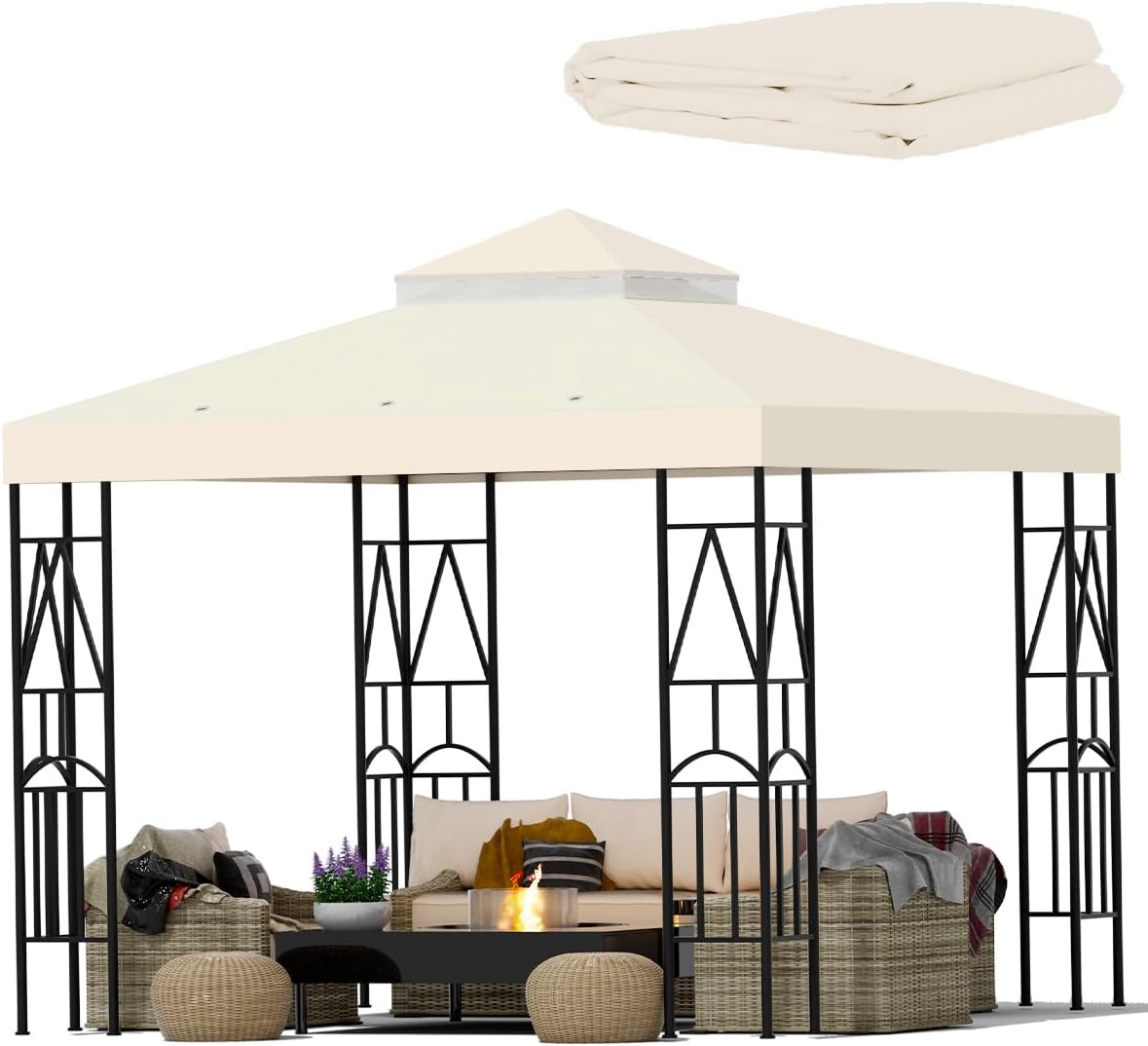 10x10 Canopy Replacement Top for Durable Sunshade Cover