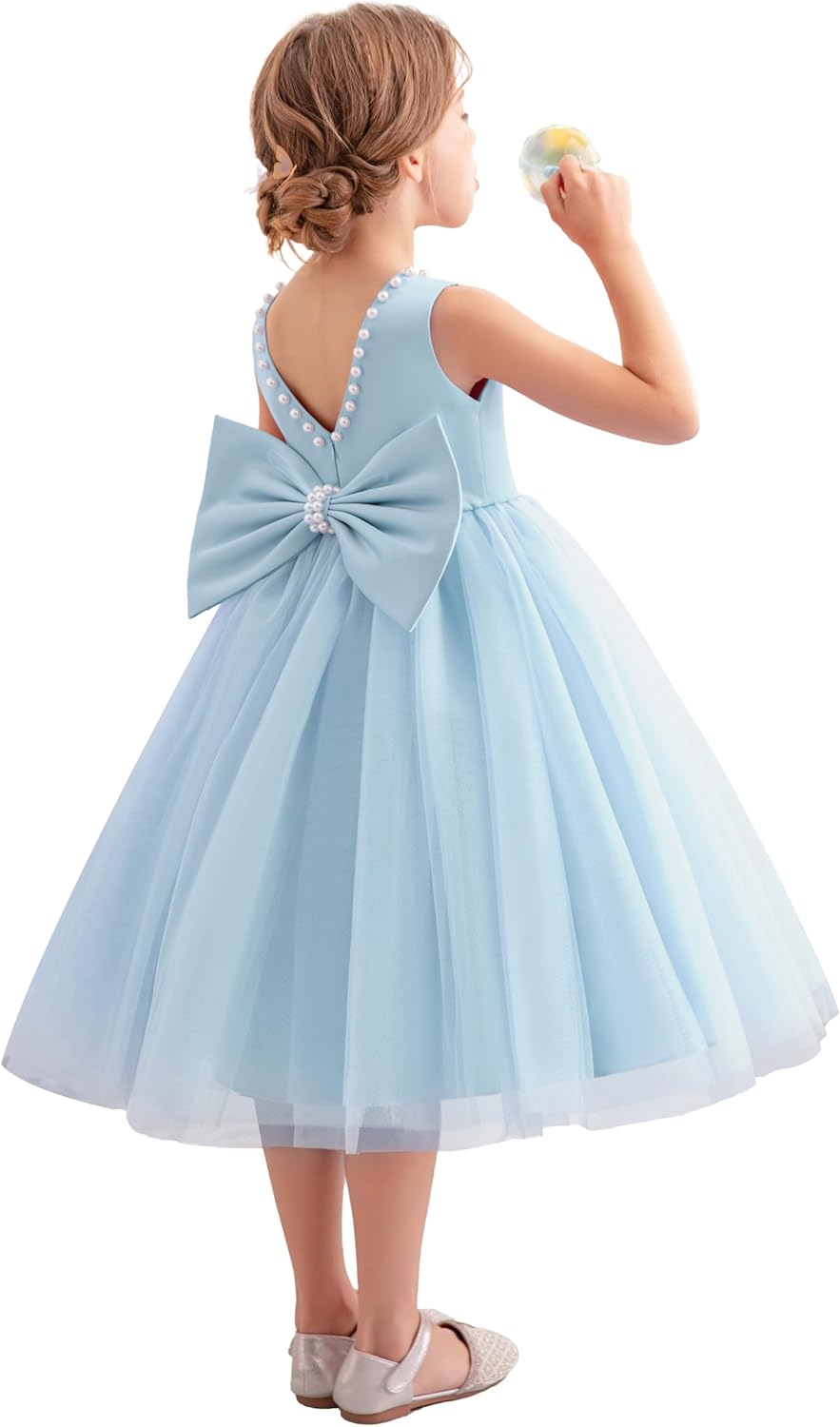 Flower Girl Dress Kids Satin Tulle for Weddings and Parties