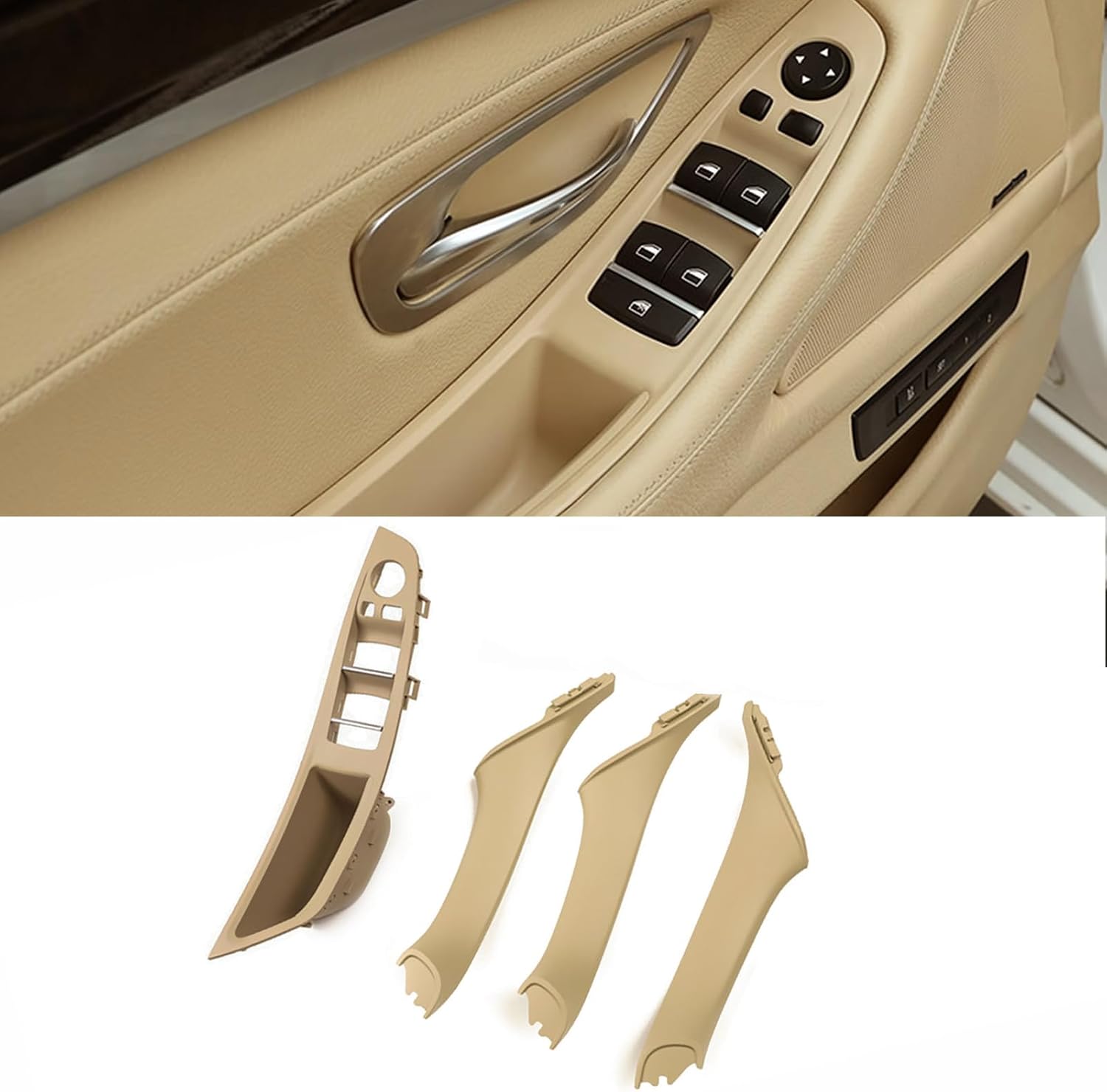 Jaronx 7PCS Door Handle Kit for BMW 5 Series F10/F11 (Beige)