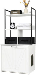 DWANTON Litter Box Enclosure with Storage Shelves and Drawers