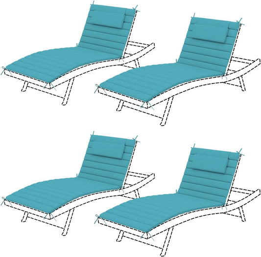 Sundale Outdoor Quilted Lounge Cushion Set of 4 for Patios