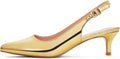 Women's Dressy Slingback Pumps with Low Kitten Heels from GENSHUO