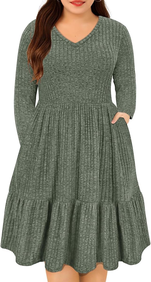 RITERA Plus Size Dresses for Curvy Women with Pockets