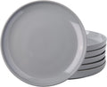 10.5 in Grey Ceramic Dinner Plates Set of 6 - Lead Free Stoneware