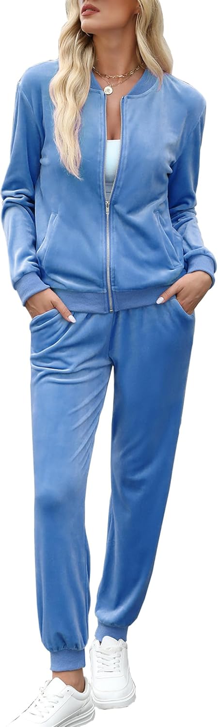 Marvmys Women's Velour Tracksuit Set for Comfort and Style