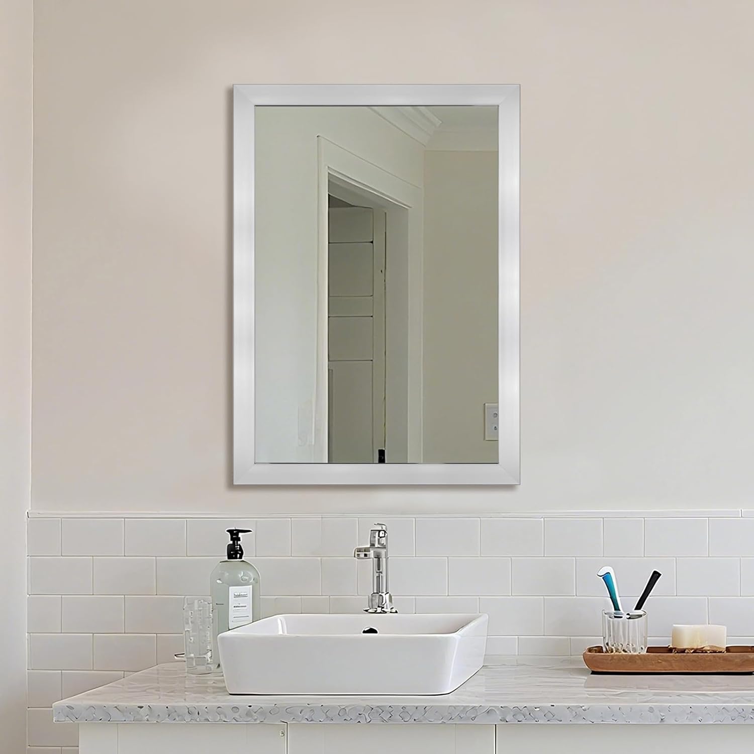 Ruomeng Bathroom Mirror 20x28 Rectangular Wall Mirror for Home