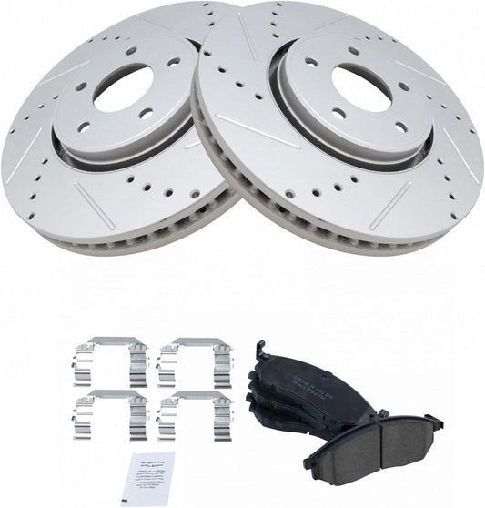 TRQ Front Performance Brake Pad & Rotor Kit for INFINITI FX35