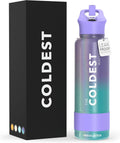 Coldest Insulated Water Bottle with Straw Lid - 40 oz Durable Cooler