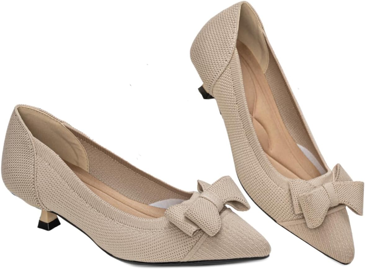 Womens Kitten Heels Pumps Shoes for Work Office Casual Events
