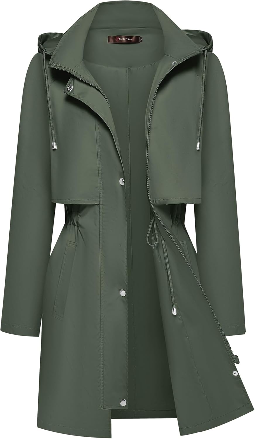 Bloggerlove Women's Waterproof Rain Jacket with Hooded Design