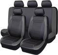Flying Banner Car Seat Covers Full Set (Black Gray) - Waterproof Faux