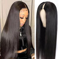 Straight V Part Wig Human Hair 28in - Glueless Clip-In Half Wig