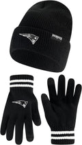 Ultra Game NFL Super Soft Marled Winter Beanie and Gloves - Warm