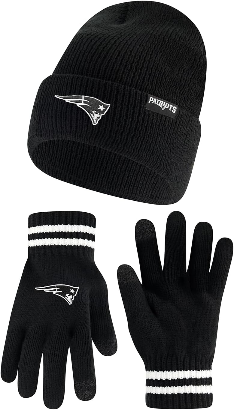 Ultra Game NFL Super Soft Marled Winter Beanie and Gloves Set
