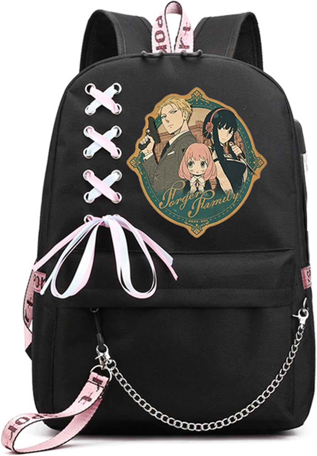 ISaikoy Anime Anya Forger Backpack with USB Port for School