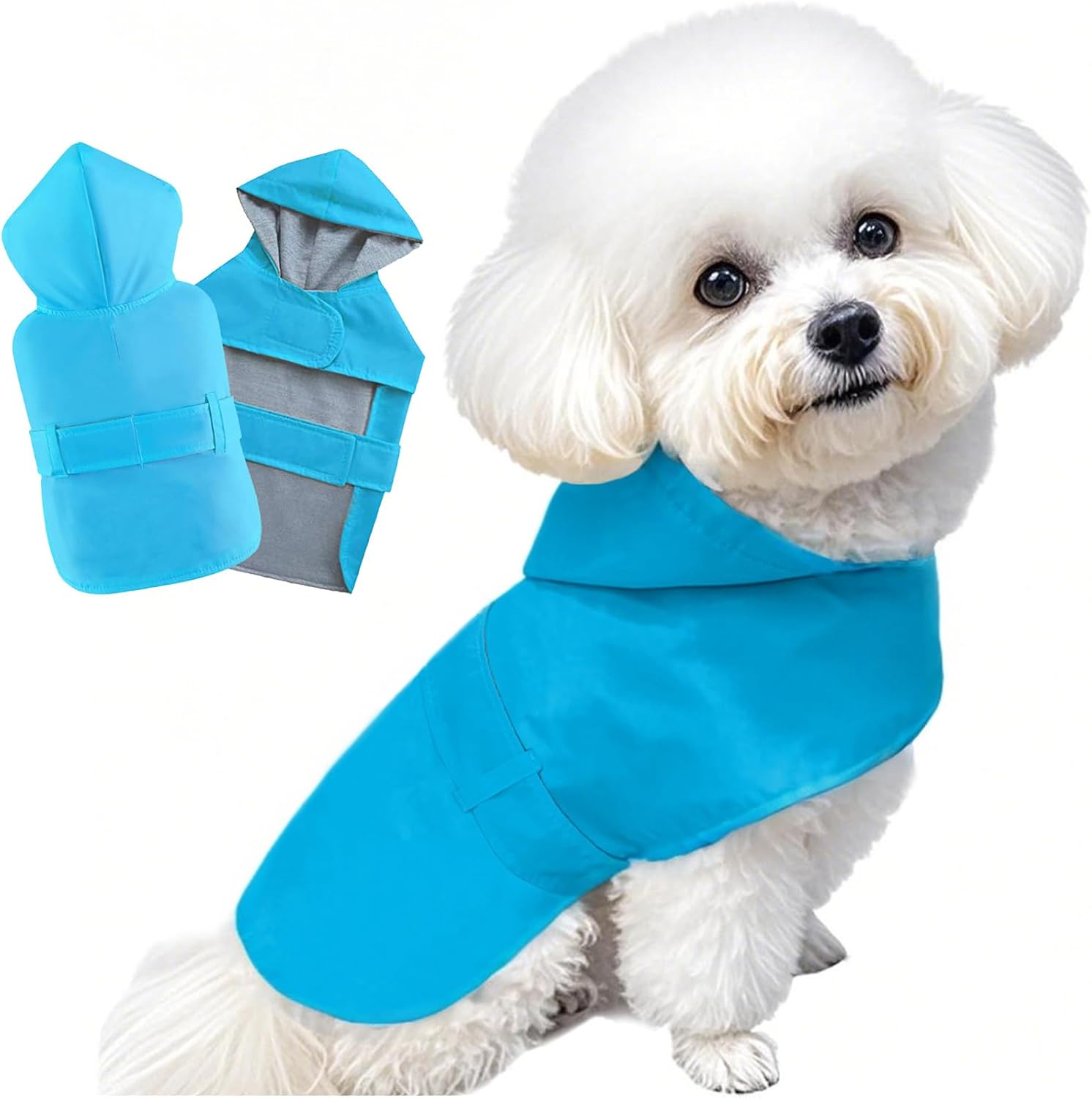 Dog Raincoat Waterproof Poncho for Medium Dogs - Adjustable Fit
