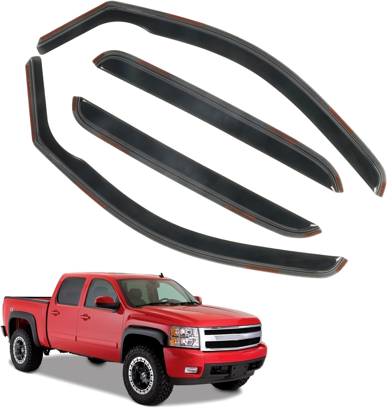In-Channel Rain Guards for 2007-2013 Chevy Silverado/Sierra