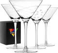 Handmade Crystal Martini Glasses Set - Premium Etched Design