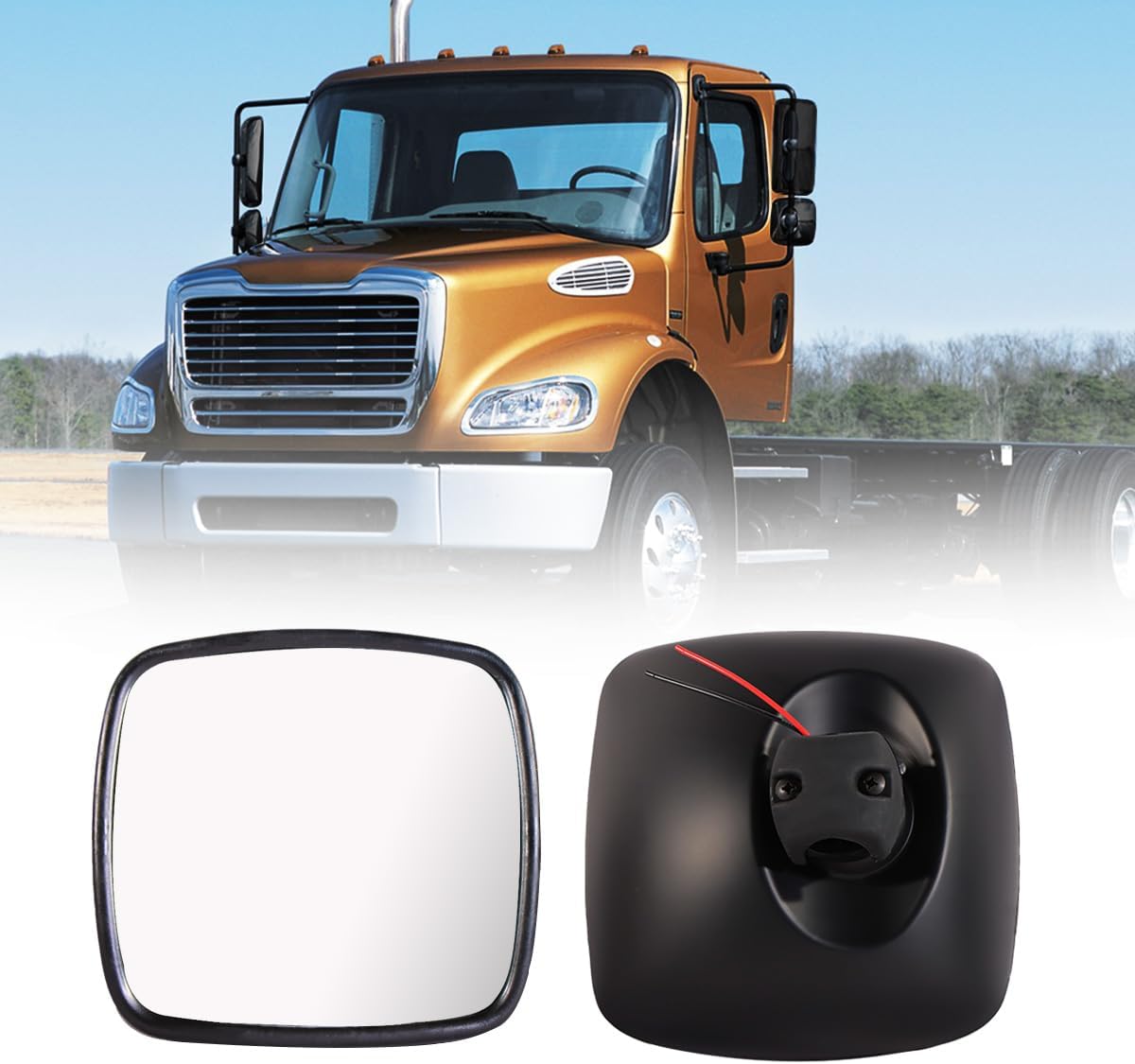 Black Rear View Wide Angle Mirror for Freightliner M2 106 112 114SD