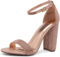 Herstyle Womens Rosemmina Open Toe Ankle Strap Chunky Block Heel