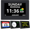DST Digital Clock with Date and Day of Week - Large Display