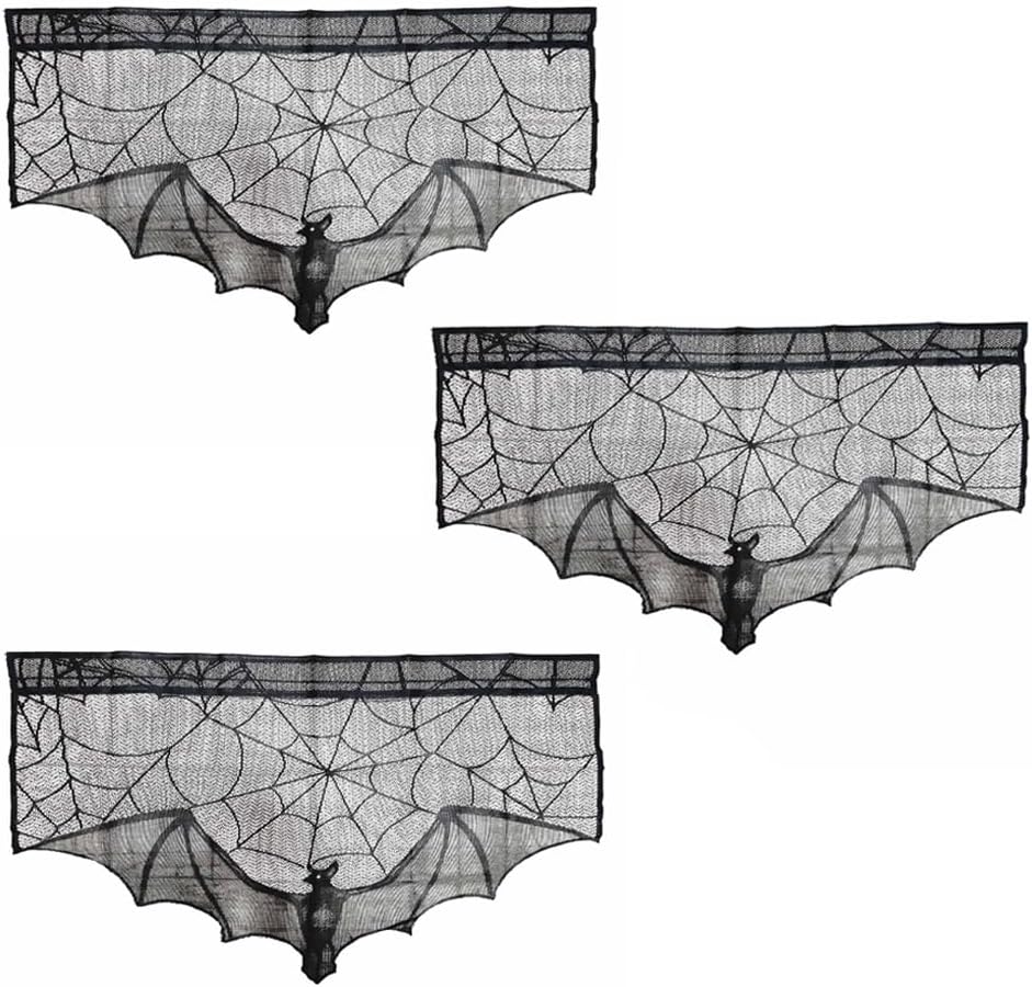 Gothic Bat Window Curtains - Spooky Halloween Decor