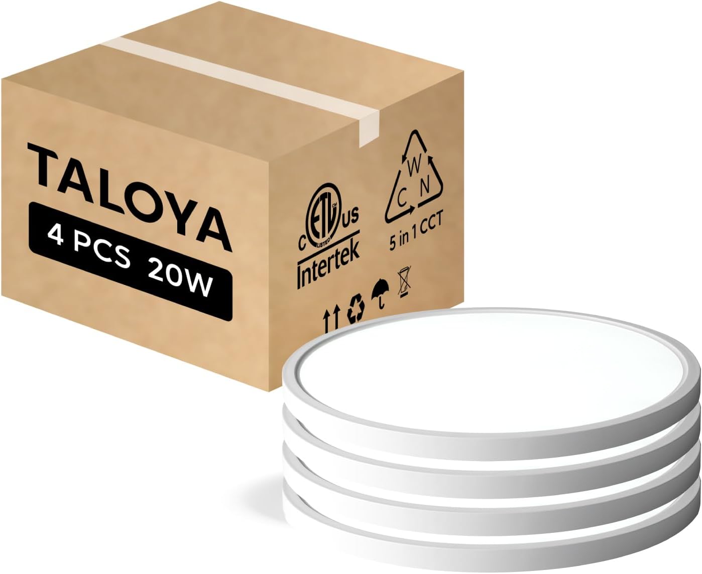 TALOYA Flush Mount Ceiling Light 12 Inch 20W Super Slim Design