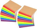 Zegrox 48-Pack A5 Kraft Notebook Set, 60 College Ruled Pages, Pastel Spine