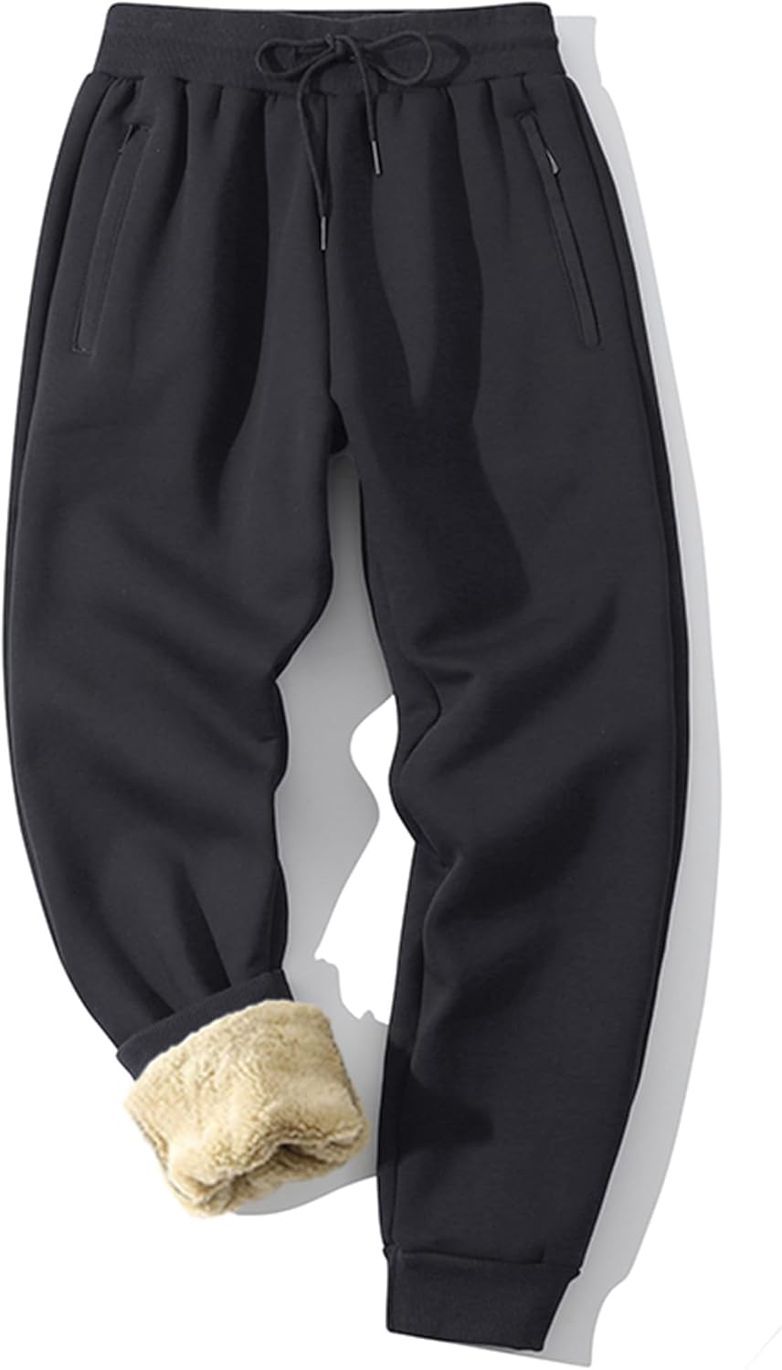 MACHLAB Men's Thermal Fleece Jogger Pants for Winter Warmth