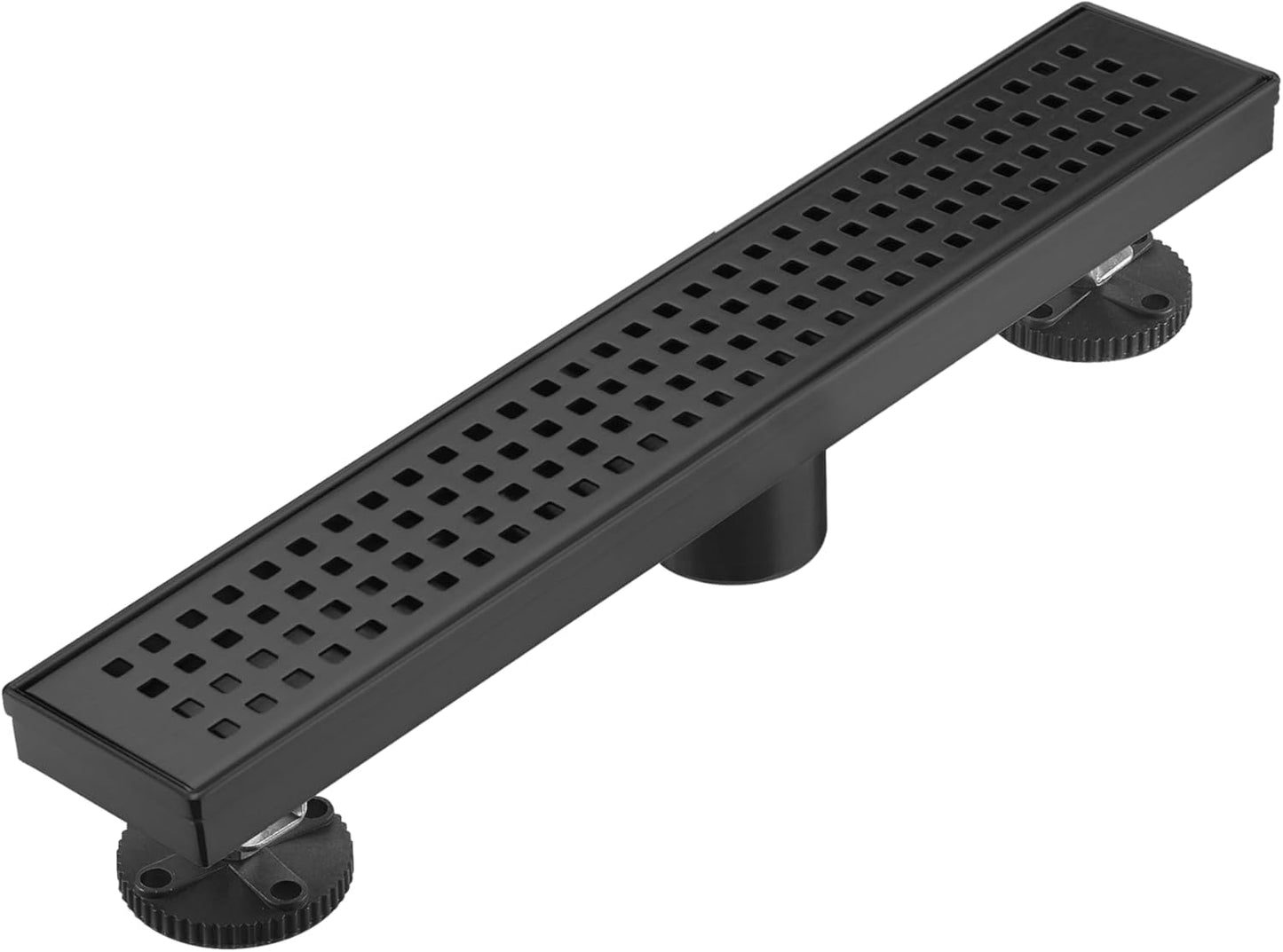 Linear Shower Floor Drain in Matte Black 18 Inch Stainless Steel