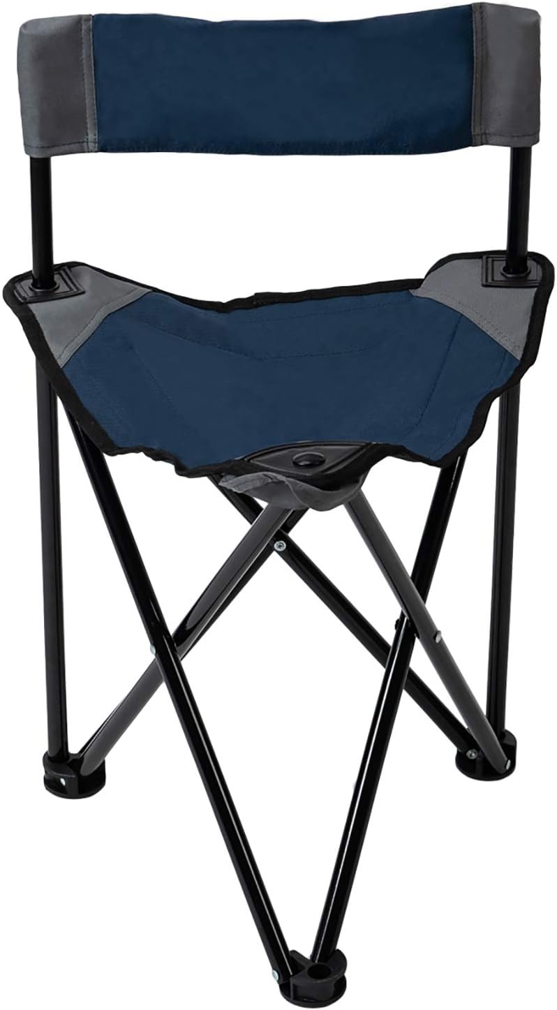 Portable Tripod Chair, Lightweight & Durable - Navy/Gray