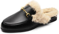 DREAM PAIRS Mules for Women Slip-On Buckle Flats - Comfortable All-Day