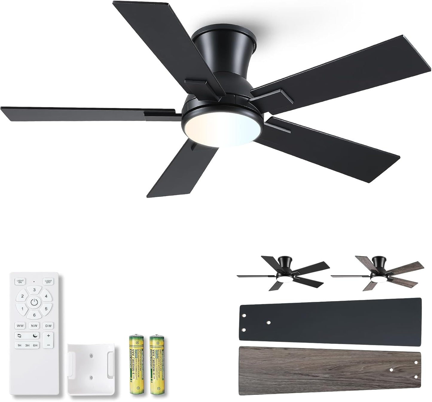 Modern Ceiling Fans with Lights - 42 inch Low Profile Fan