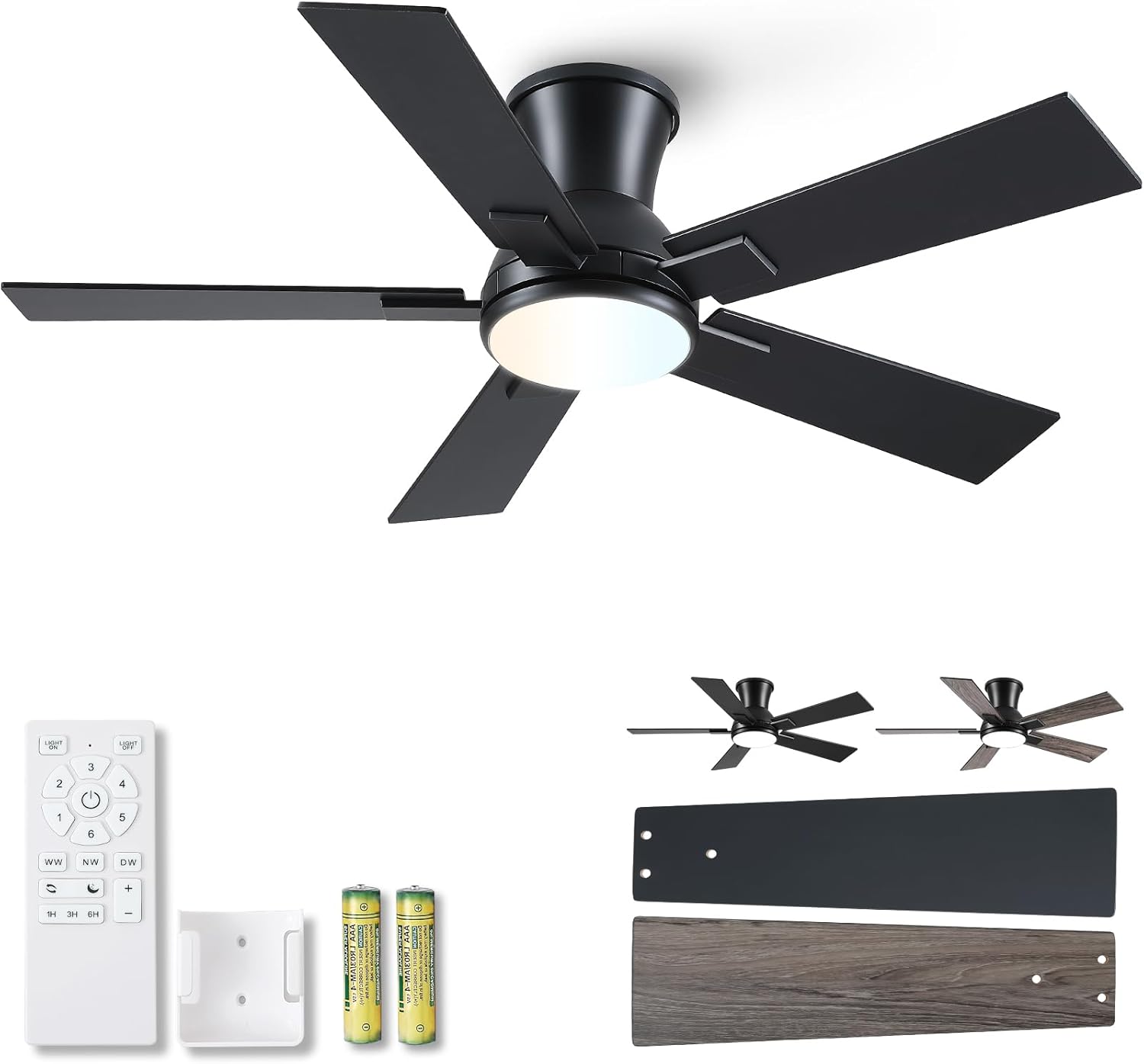 Modern Ceiling Fans with Lights - 42 inch Low Profile Fan
