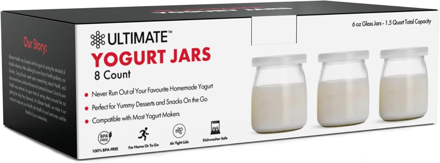Dishwasher-Safe Glass Yogurt Cups - 8-Pack, BPA-Free!