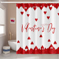 Happy Valentine's Day Shower Curtain with Hooks - Vintage Red Love