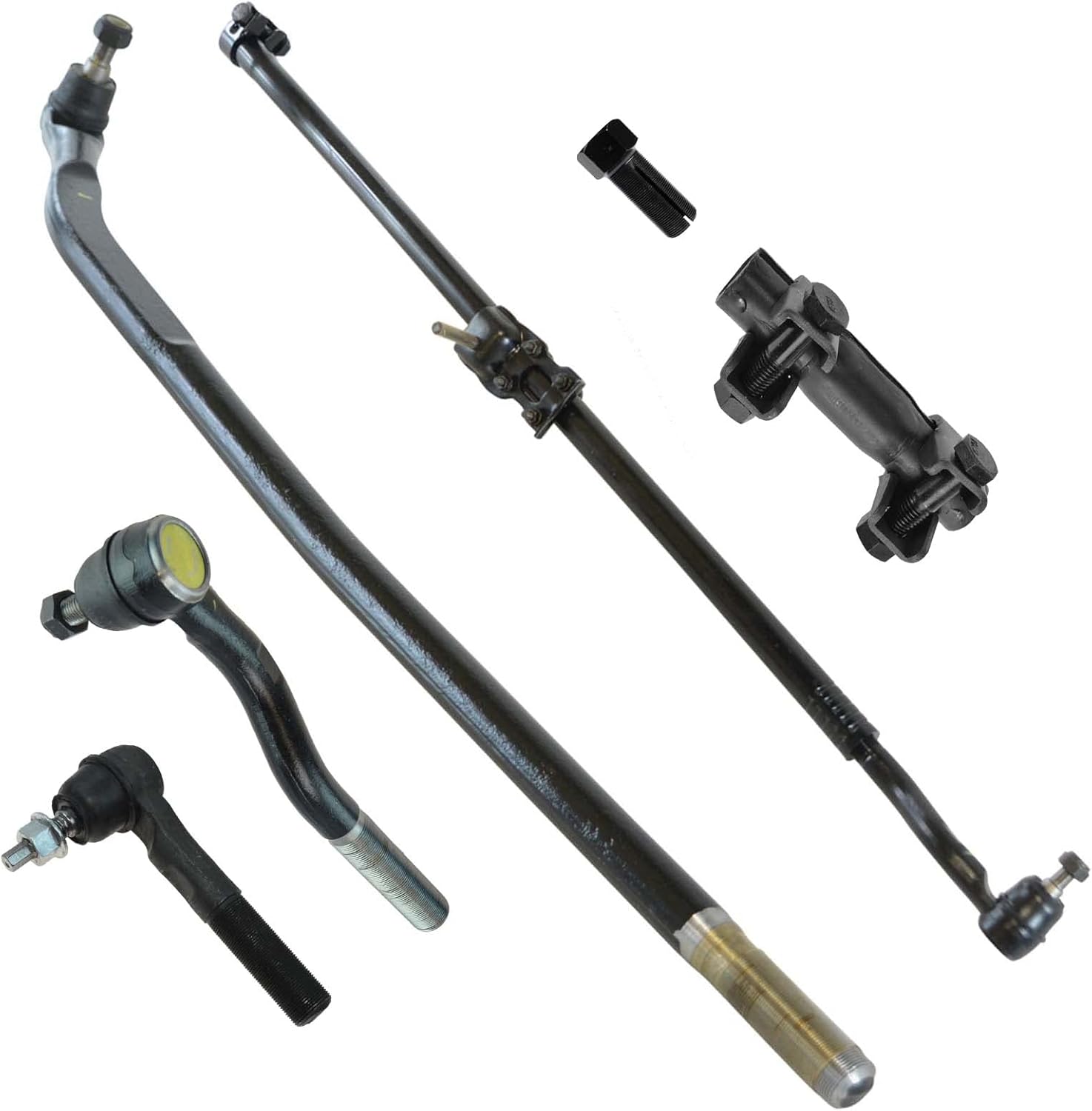 TRQ Front Tie Rod End Drag Link Adjuster Steering Kit Set 6pc