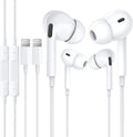 iPhone Lightning Earbuds with Microphone - Wired MFi Compatible
