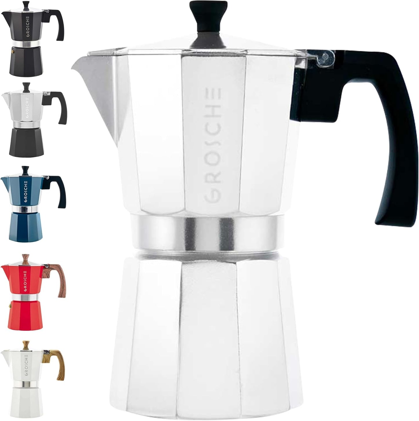 GROSCHE Milano Stovetop Espresso Maker for Perfect Moka Coffee