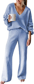Viottiset Women's 2 Piece Knit Sweater Lounge Set - Cozy Casual Fit