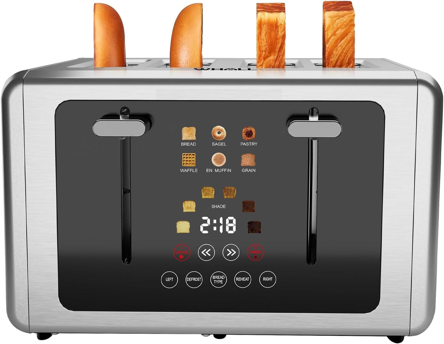 Whall 4 Slice Touch Screen Toaster with Digital Timer Features