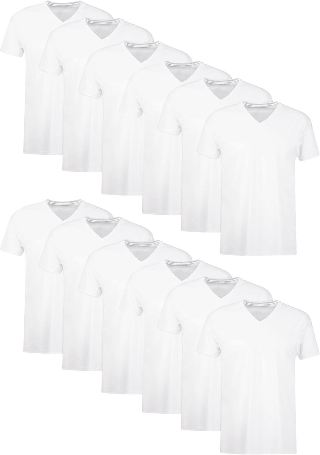 Hanes Men's V-Neck Cotton Moisture-Wicking Tee Undershirts