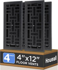 4x12 in 4 Pack Heavy Duty Walkable Floor Register - Matte Black