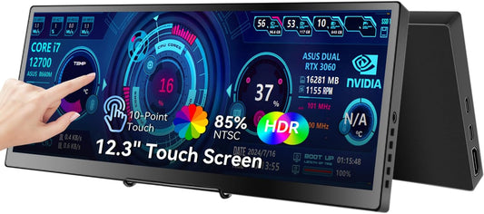 12.3 Portable Touchscreen Monitor for Travel and Work Needs