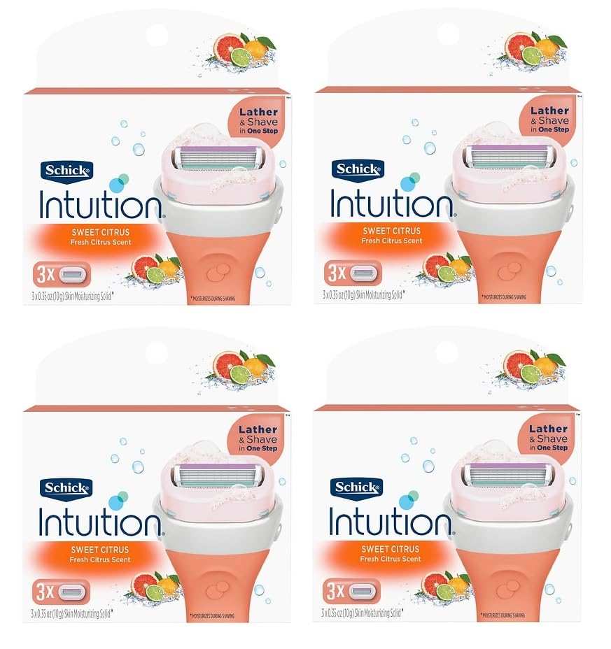 Schick Intuition Sweet Citrus Women's Razor Blade Refills 12 Count