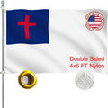 Christian Flag 4x6 Outdoor Made in USA - Durable Double-Sided Nylon