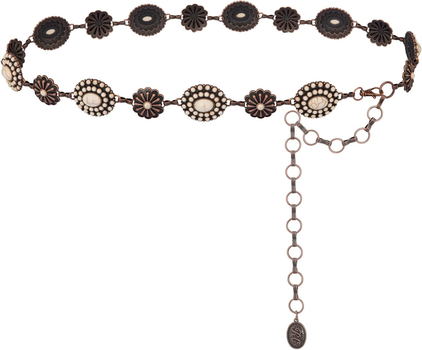 Montana West Rustic Couture Large Western Concho Metal Belts