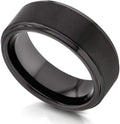 Kobelli Men's Black Tungsten Carbide Wedding Band 8mm - Modern Comfort